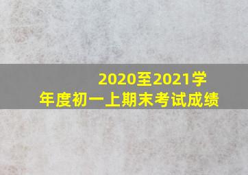 2020至2021学年度初一上期末考试成绩