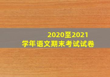 2020至2021学年语文期末考试试卷