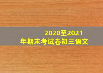 2020至2021年期末考试卷初三语文