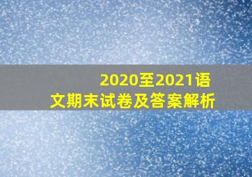 2020至2021语文期末试卷及答案解析