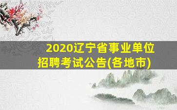 2020辽宁省事业单位招聘考试公告(各地市)