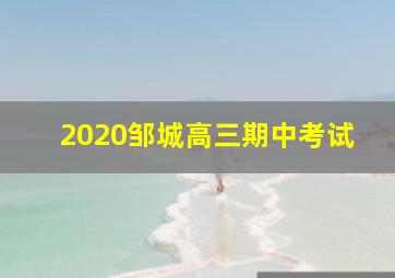 2020邹城高三期中考试