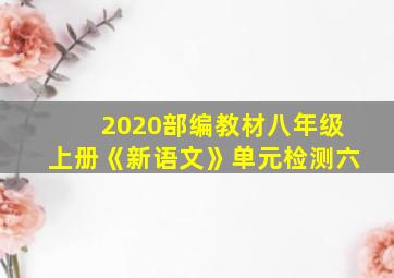 2020部编教材八年级上册《新语文》单元检测六