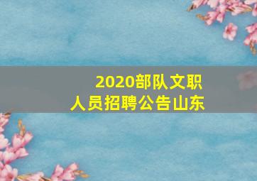 2020部队文职人员招聘公告山东