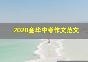 2020金华中考作文范文