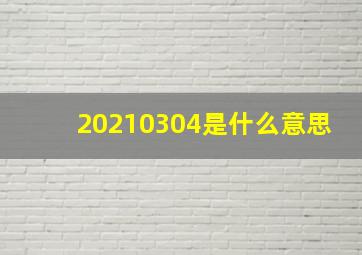 20210304是什么意思