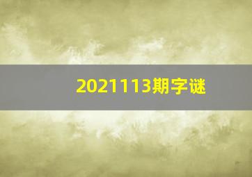 2021113期字谜