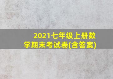 2021七年级上册数学期末考试卷(含答案)