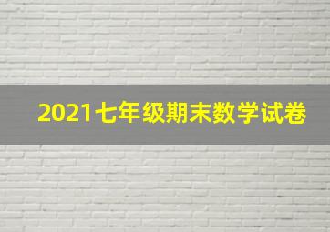 2021七年级期末数学试卷