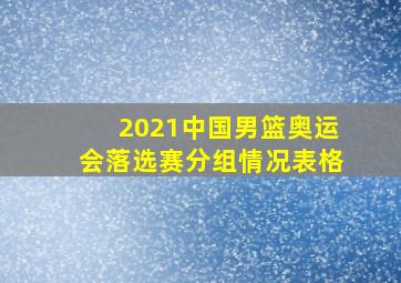 2021中国男篮奥运会落选赛分组情况表格