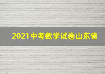 2021中考数学试卷山东省