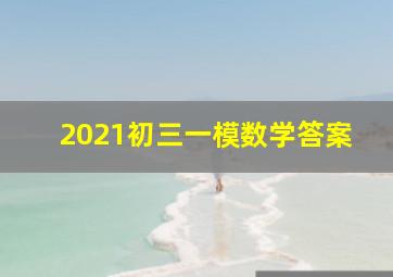 2021初三一模数学答案