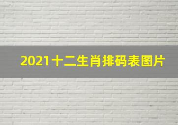 2021十二生肖排码表图片