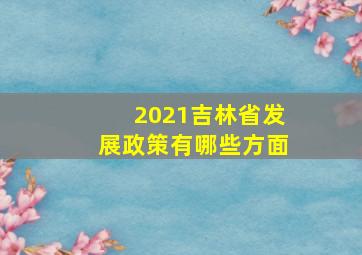 2021吉林省发展政策有哪些方面