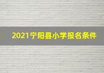 2021宁阳县小学报名条件