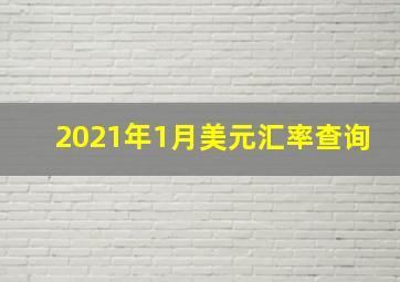 2021年1月美元汇率查询