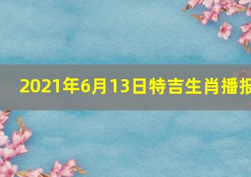 2021年6月13日特吉生肖播报