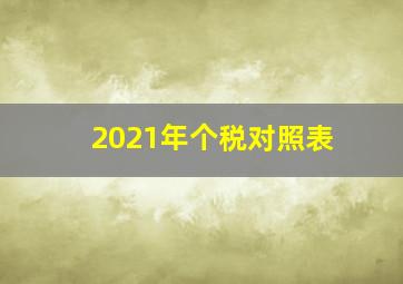 2021年个税对照表