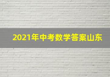 2021年中考数学答案山东