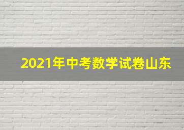 2021年中考数学试卷山东