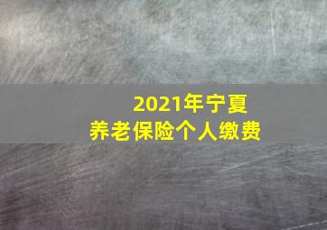 2021年宁夏养老保险个人缴费