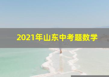 2021年山东中考题数学