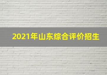 2021年山东综合评价招生