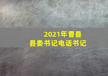 2021年曹县县委书记电话书记