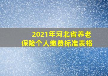 2021年河北省养老保险个人缴费标准表格