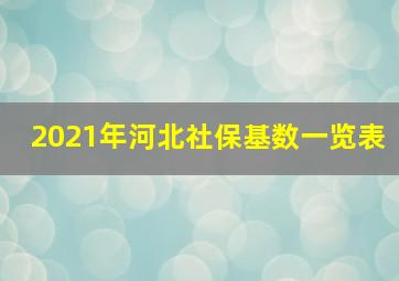 2021年河北社保基数一览表