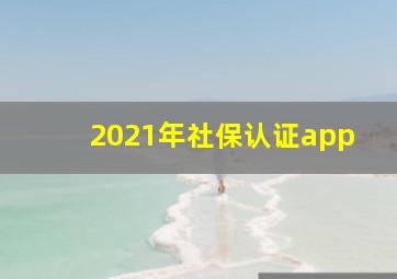 2021年社保认证app