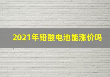 2021年铅酸电池能涨价吗