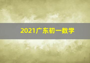 2021广东初一数学