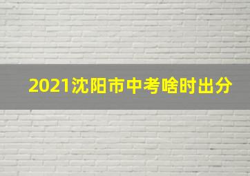 2021沈阳市中考啥时出分