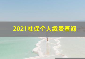 2021社保个人缴费查询