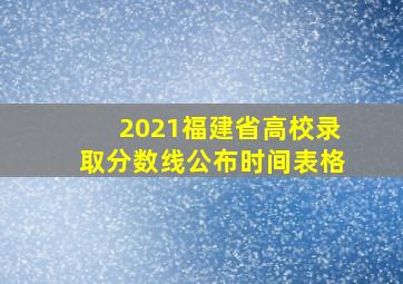 2021福建省高校录取分数线公布时间表格