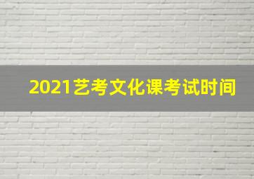 2021艺考文化课考试时间