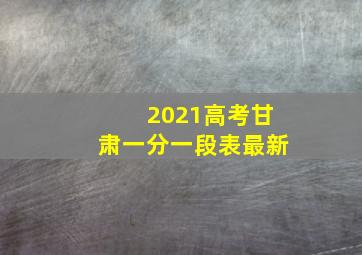 2021高考甘肃一分一段表最新