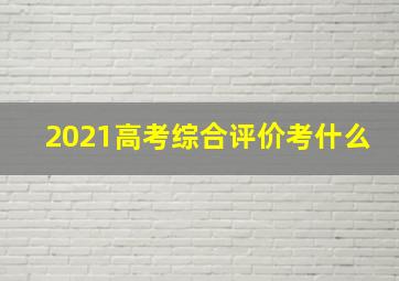 2021高考综合评价考什么