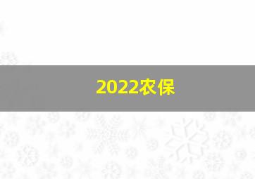 2022农保