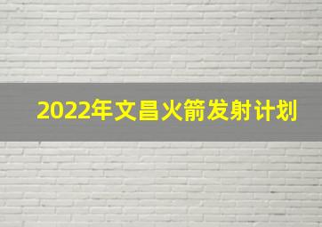 2022年文昌火箭发射计划