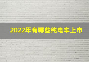 2022年有哪些纯电车上市