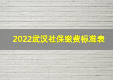 2022武汉社保缴费标准表