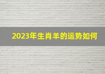 2023年生肖羊的运势如何