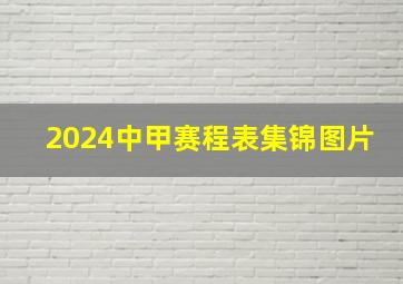 2024中甲赛程表集锦图片