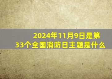 2024年11月9日是第33个全国消防日主题是什么