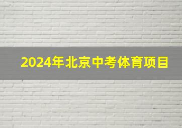 2024年北京中考体育项目