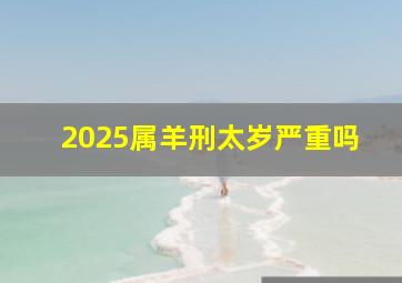 2025属羊刑太岁严重吗