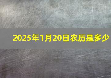 2025年1月20日农历是多少