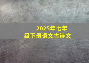 2025年七年级下册语文古诗文